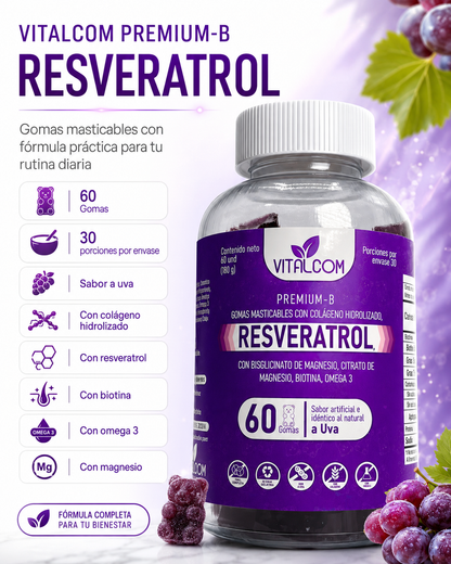 GOMITAS DE RESVERATROL PREMIUM-B – Belleza, Energía y Bienestar Celular