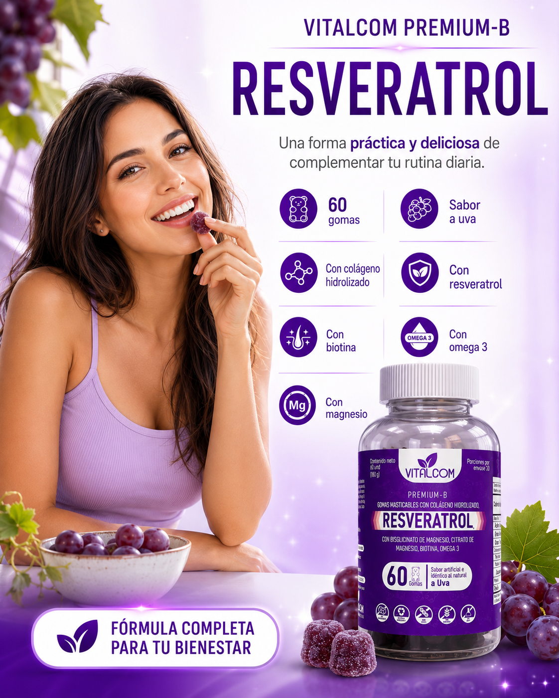 GOMITAS DE RESVERATROL PREMIUM-B – Belleza, Energía y Bienestar Celular